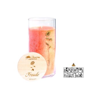 Berglicht FREUDE Kerze im Glas mit Motiv
